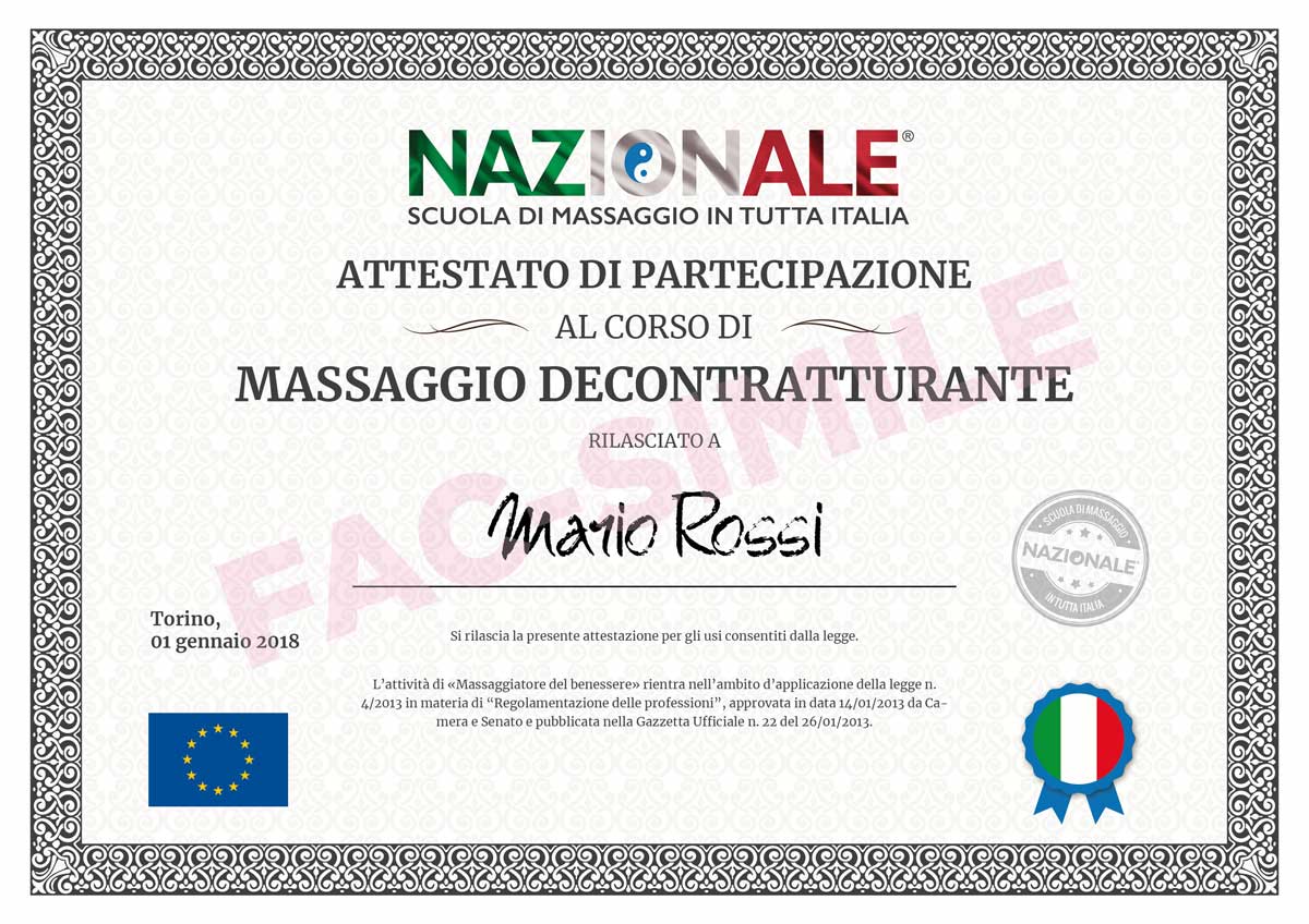 Corso Massaggio Base Classico a Trieste