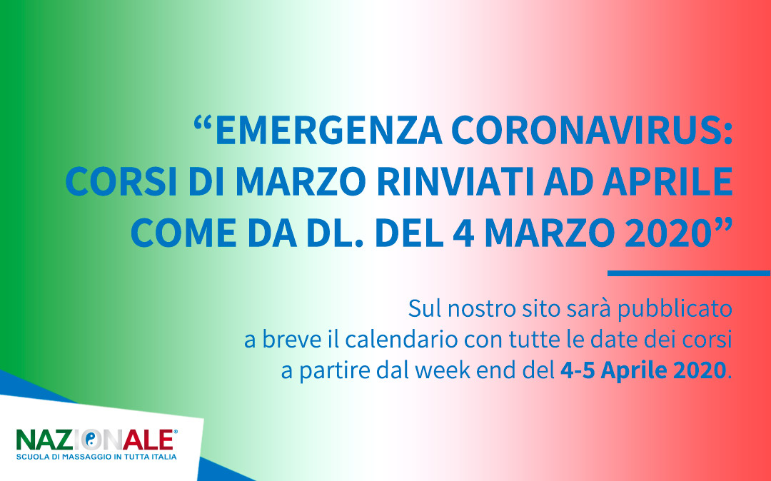 Emergenza Coronavirus Corsi Marzo rinviati ad Aprile
