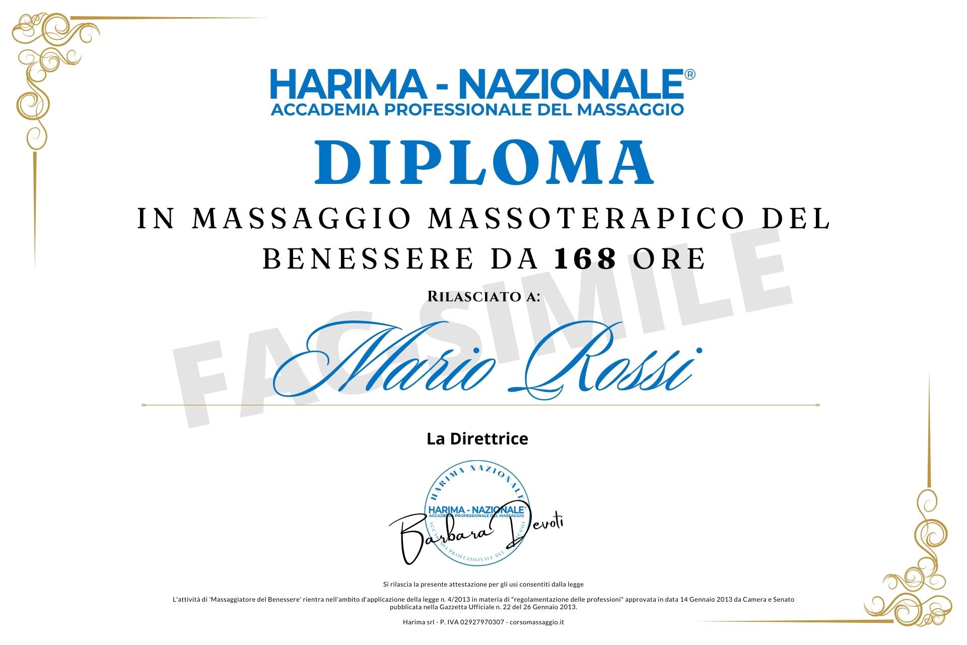 diploma massaggiatore, diploma massaggio massoterapico, diploma massaggiatore professionale, diploma massaggiatore riconosciuto, coni, libertas, Harima-Nazionale®