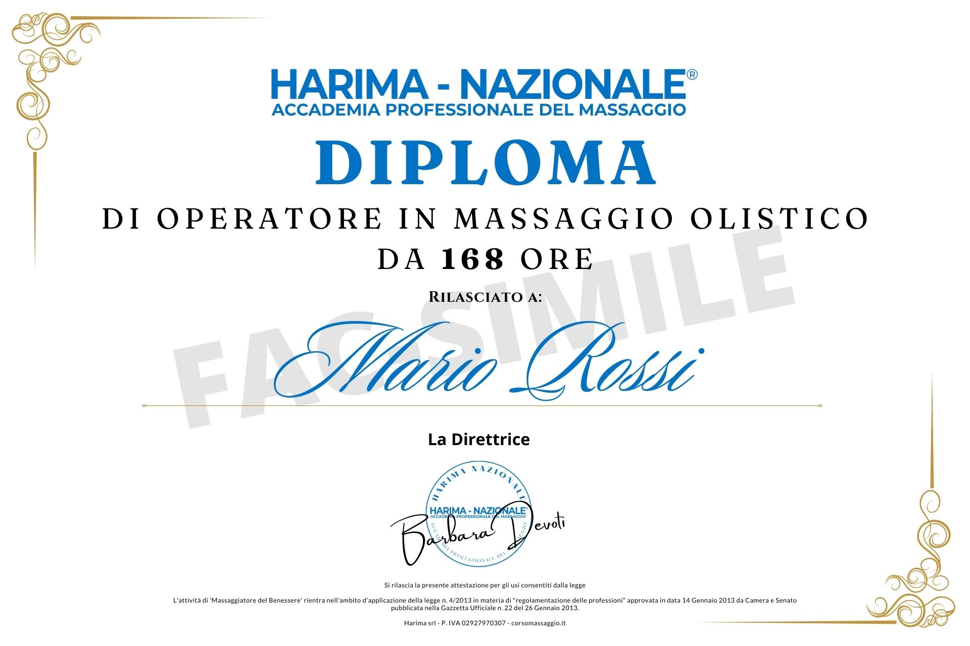 diploma massaggiatore, diploma massaggio olistico, diploma massaggiatore professionale, diploma massaggiatore riconosciuto, coni, libertas, Harima-Nazionale®