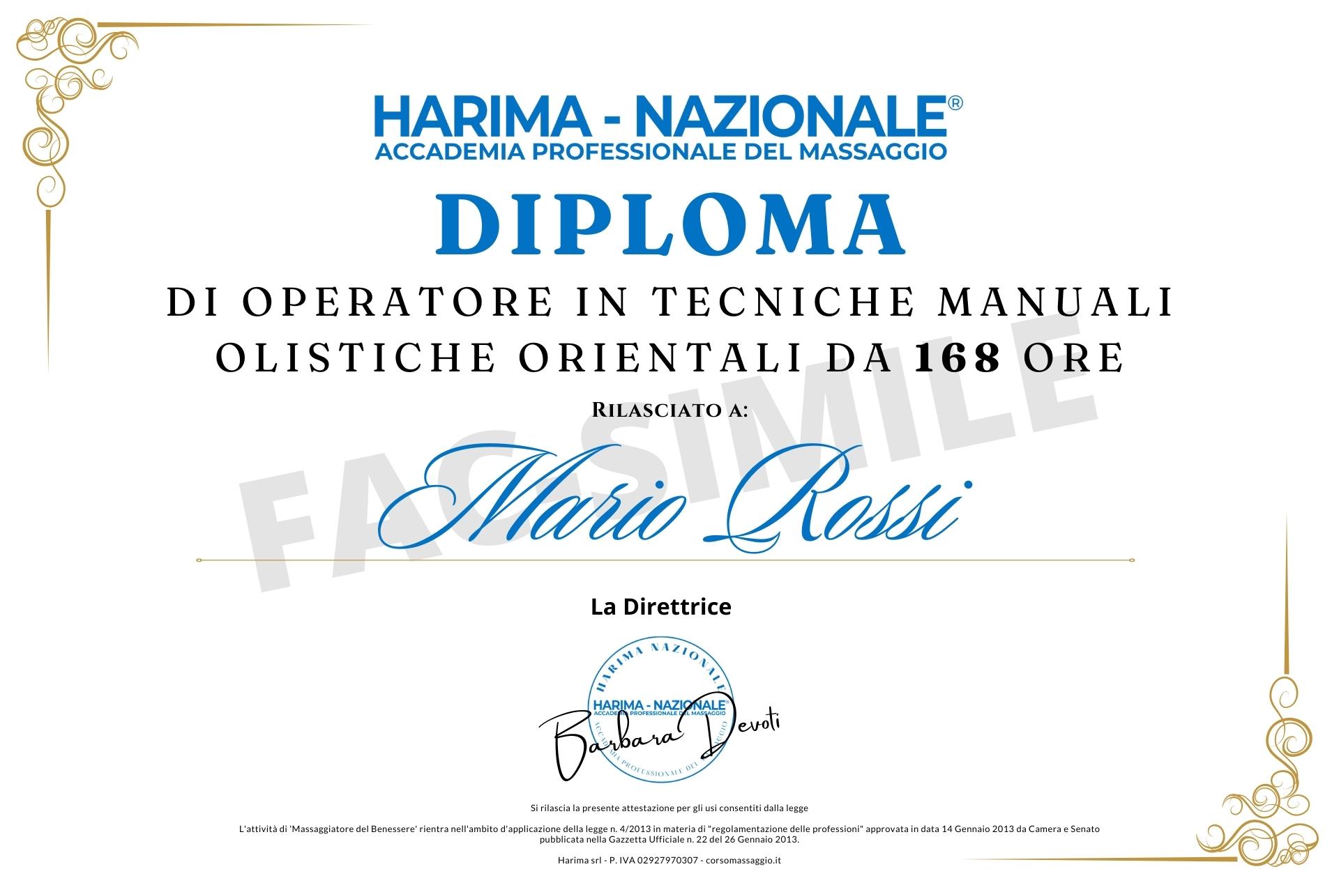 diploma massaggiatore, tecniche olistiche orientali, diploma massaggiatore professionale, diploma massaggiatore riconosciuto, coni, libertas, Harima-Nazionale®